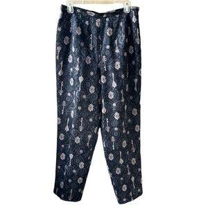 Talbots Silk/Wool Blend Antique Key Print Highrise Slack Pants. Size 12